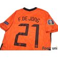 Photo4: Netherlands Euro 2020-2021 Home Shirt #21 Frenkie de Jong UEFA Euro 2020 Patch/Badge w/tags