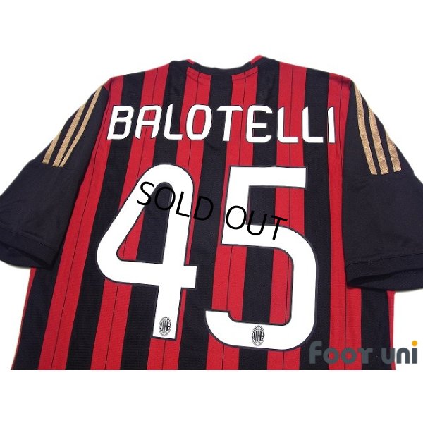 Photo4: AC Milan 2013-2014 Home Shirt #45 Mario Balotelli