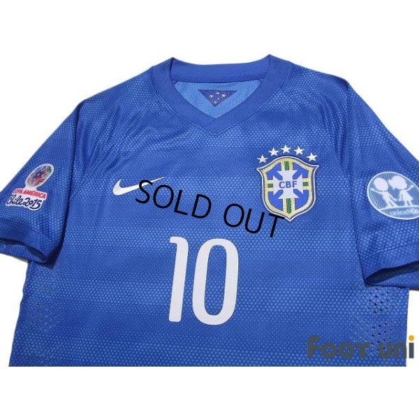 Photo3: Brazil 2014 Away Authentic Shirt #10 Neymar JR Copa America 2015 Patch/Badge