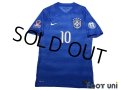 Brazil 2014 Away Authentic Shirt #10 Neymar JR Copa America 2015 Patch/Badge