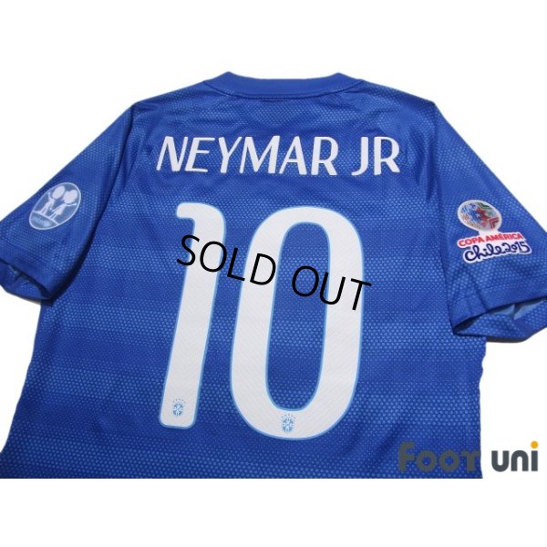 Photo4: Brazil 2014 Away Authentic Shirt #10 Neymar JR Copa America 2015 Patch/Badge