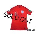 England 2018 Away Authentic Shirt #10 Raheem Sterling FIFA World Cup 2018 Russia Patch/Badge