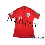 England 2018 Away Authentic Shirt #10 Raheem Sterling FIFA World Cup 2018 Russia Patch/Badge