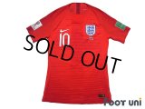 England 2018 Away Authentic Shirt #10 Raheem Sterling FIFA World Cup 2018 Russia Patch/Badge