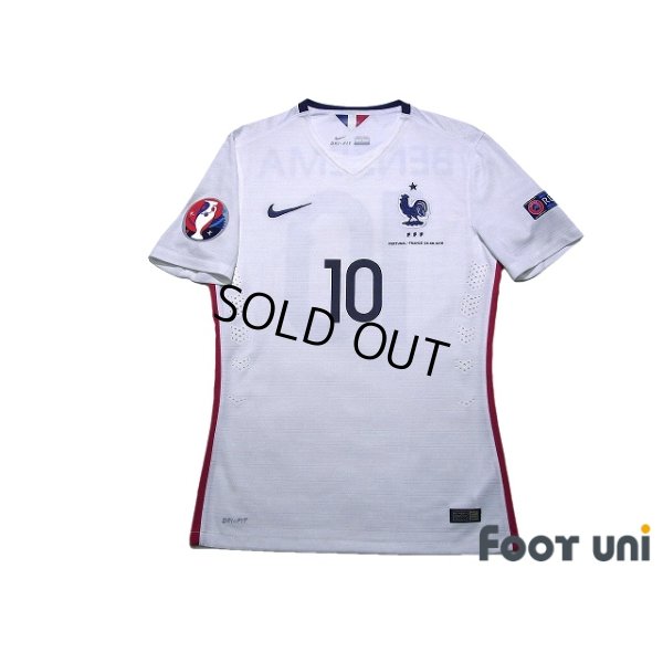 Photo1: France 2015 Away Authentic Shirt #10 Karim Benzema