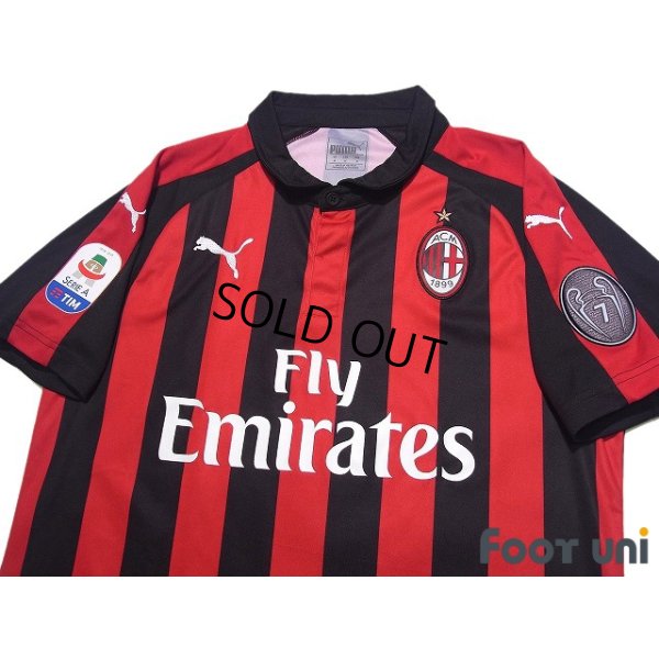 Photo3: AC Milan 2018-2019 Home Shirt #10 Hakan Calhanoglu Serie A Patch/Badge