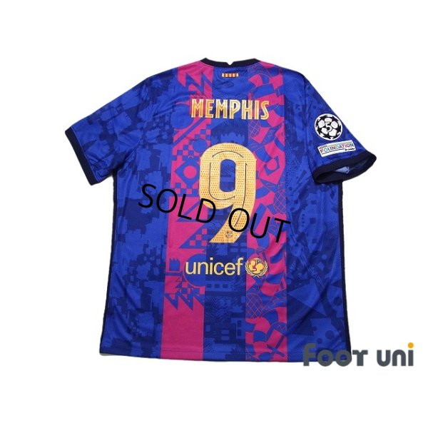 Photo2: FC Barcelona 2021-2022 Third Shirt #9 Memphis Depay Champions League Patch/Badge w/tags