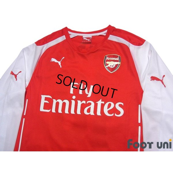 Photo3: Arsenal 2014-2015 Home Long Sleeve Shirt #18 Nacho Monreal