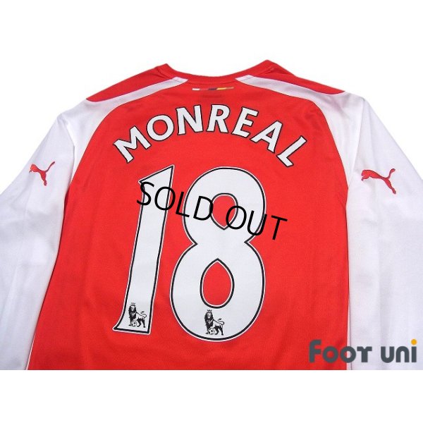 Photo4: Arsenal 2014-2015 Home Long Sleeve Shirt #18 Nacho Monreal