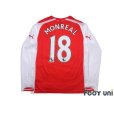 Photo2: Arsenal 2014-2015 Home Long Sleeve Shirt #18 Nacho Monreal (2)