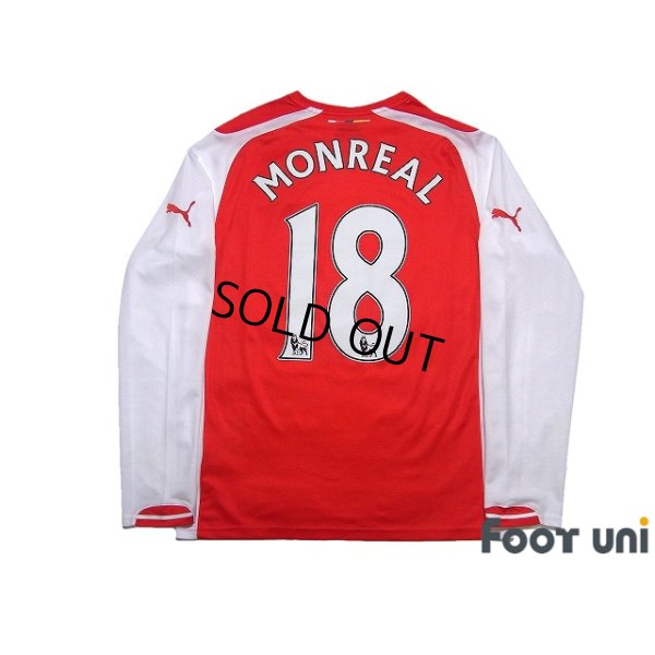 Photo2: Arsenal 2014-2015 Home Long Sleeve Shirt #18 Nacho Monreal