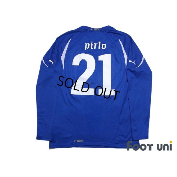 Photo2: Italy 2010 Home Long Sleeve Shirt #21 Andrea Pirlo