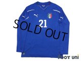 Italy 2010 Home Long Sleeve Shirt #21 Andrea Pirlo