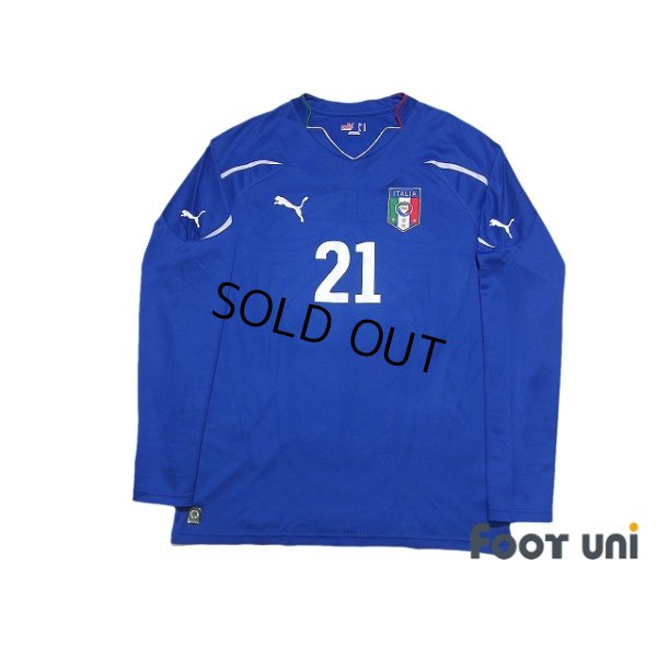 Photo1: Italy 2010 Home Long Sleeve Shirt #21 Andrea Pirlo