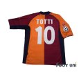 Photo2: AS Roma 2001-2002 champions league model Shirt #10 Francesco Totti Champions League Patch/Badge (2)