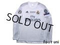 Real Madrid 2015-2016 Home Long Sleeve Shirt #15 Daniel Carvajal Champions League Patch/Badge