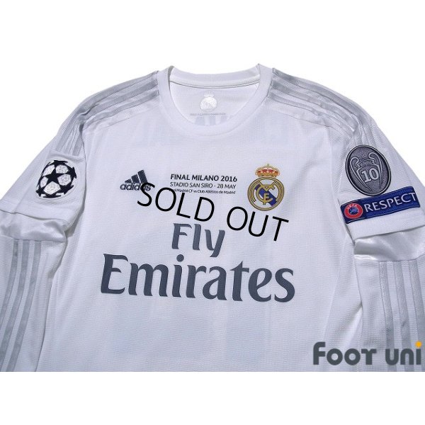 Photo3: Real Madrid 2015-2016 Home Long Sleeve Shirt #15 Daniel Carvajal Champions League Patch/Badge