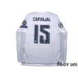 Photo2: Real Madrid 2015-2016 Home Long Sleeve Shirt #15 Daniel Carvajal Champions League Patch/Badge (2)