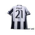 Photo2: Juventus 2016-2017 Home Authentic Shirt #21 Paulo Dybala Champions League Patch/Badge (2)