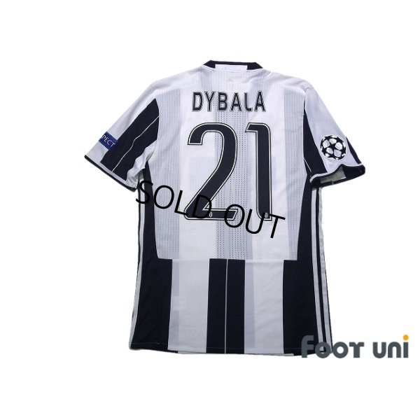 Photo2: Juventus 2016-2017 Home Authentic Shirt #21 Paulo Dybala Champions League Patch/Badge