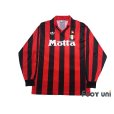 Photo1: AC Milan 1992-1993 Home Long Sleeve Shirt #10 Scudetto Patch/Badge (1)