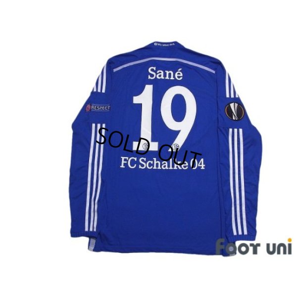 Photo2: Schalke04 2014-2016 Home Authentic Long Sleeve Shirt #19 Leroy Sané UEFA Europa League Patch/Badge