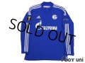 Schalke04 2014-2016 Home Authentic Long Sleeve Shirt #19 Leroy Sané UEFA Europa League Patch/Badge