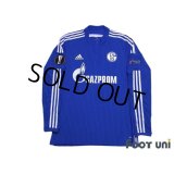 Schalke04 2014-2016 Home Authentic Long Sleeve Shirt #19 Leroy Sané UEFA Europa League Patch/Badge