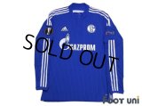 Schalke04 2014-2016 Home Authentic Long Sleeve Shirt #19 Leroy Sané UEFA Europa League Patch/Badge