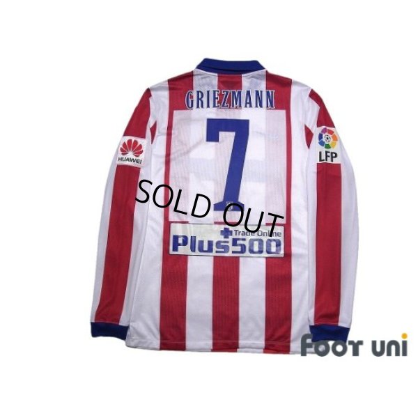 Photo2: Atletico Madrid 2014-2015 Home Authentic  Long Sleeve Shirt #7 Griezmann LFP Patch/Badge w/tags
