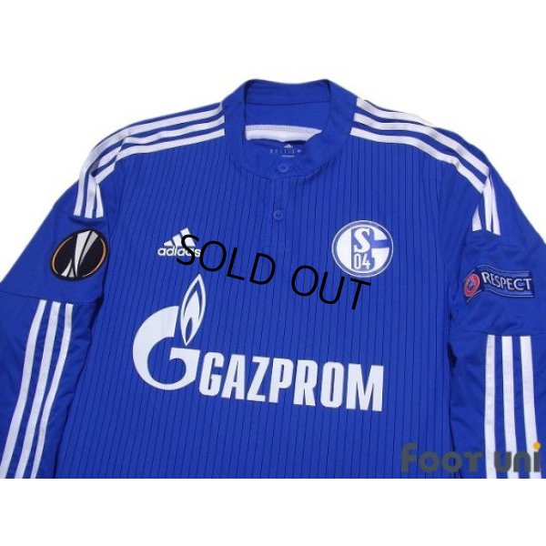 Photo3: Schalke04 2014-2016 Home Authentic Long Sleeve Shirt #19 Leroy Sané UEFA Europa League Patch/Badge