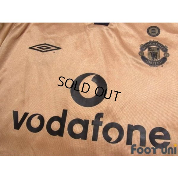 Photo6: Manchester United Centenario Reversible Long Sleeve Shirt #7 David Beckham Champions 2000-2001 The F.A. Premier League Patch/Badge