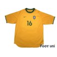 Photo1: Brazil 2000 Home Shirt #16 Leo (1)