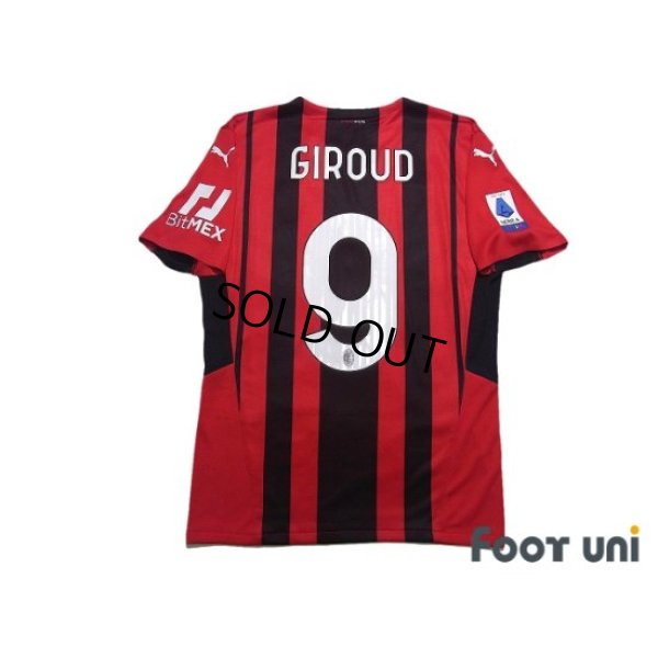 Photo2: AC Milan 2021-2022 Home Authentic Shirt #9 Olivier Giroud Serie A Tim Patch/Badge w/tags