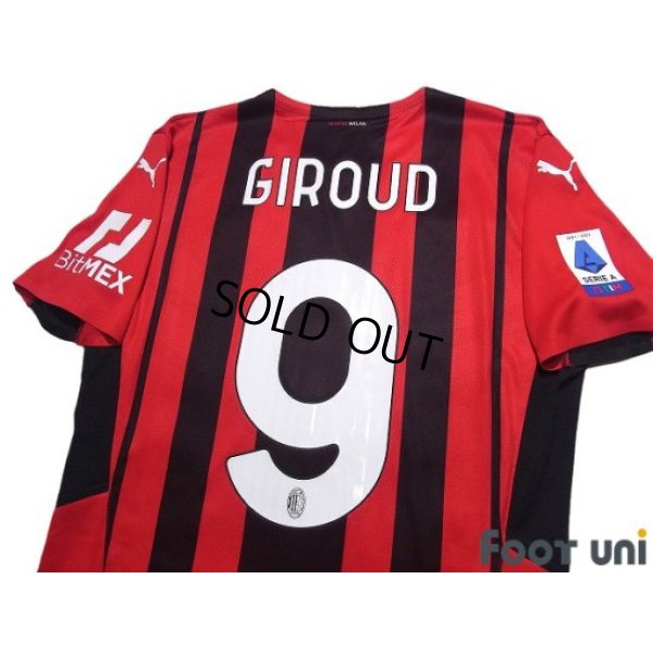 Photo4: AC Milan 2021-2022 Home Authentic Shirt #9 Olivier Giroud Serie A Tim Patch/Badge w/tags