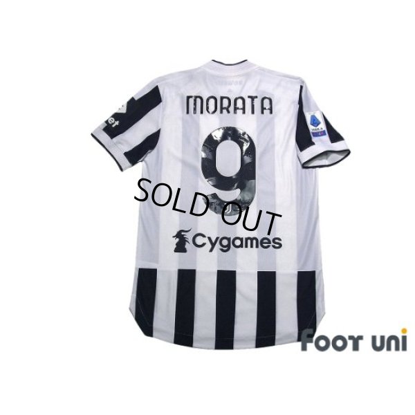 Photo2: Juventus 2021-2022 Home Authentic Shirt #9 Alvaro Morata Serie A Tim Patch/Badge w/tags