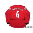 Photo2: Manchester United 2002-2004 Home Long Sleeve Shirt #6 Rio Ferdinand The F.A. Premier League Patch/Badge (2)
