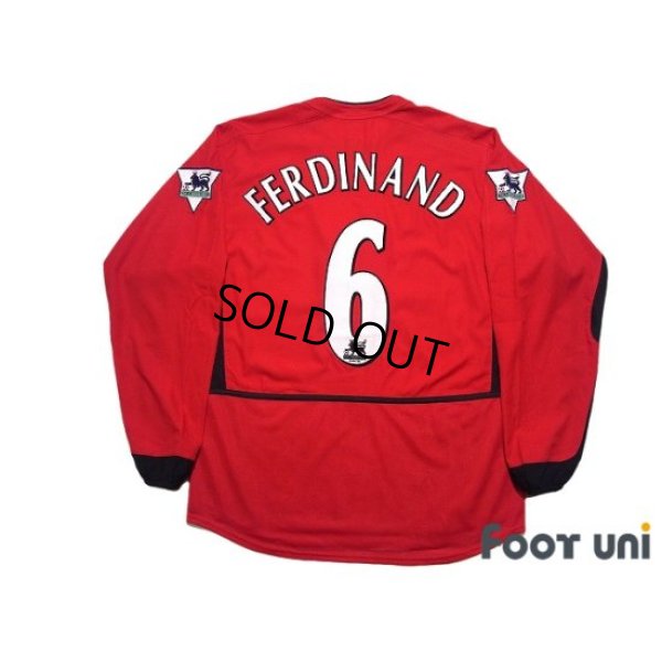 Photo2: Manchester United 2002-2004 Home Long Sleeve Shirt #6 Rio Ferdinand The F.A. Premier League Patch/Badge