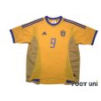 Photo1: Sweden 2002 Home Shirt #9 Fredrik Ljungberg (1)