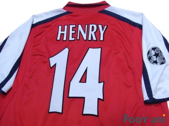 arsenal fc 2000 2001 2002 long sleeve home jersey shirt henry champions league model ucl