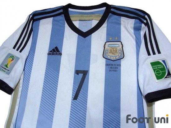 Argentina 2014 Home Shirt #7 Di Maria - Online Store From Fo