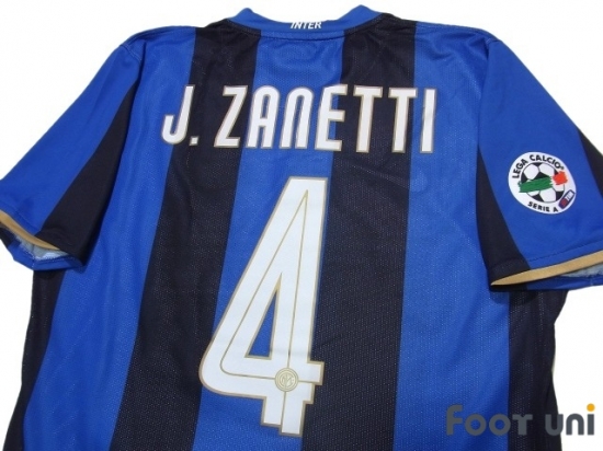 Inter Milan 2008-2009 Home Shirt #4 J.Zanetti - Online Store From 