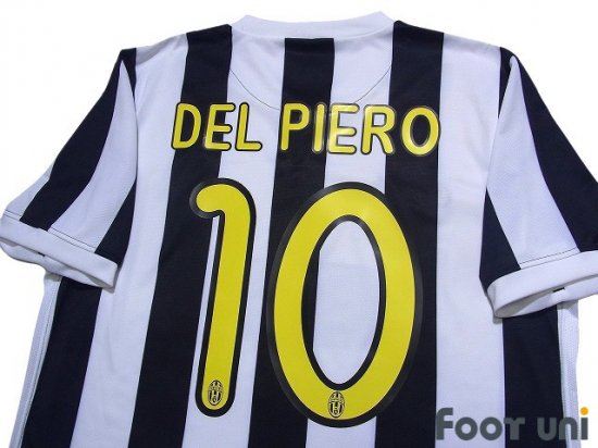 Juventus 2010-12 Juventus Home Name Number Set #10 DEL PIERO Repro for Shirt Jersey 