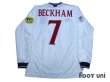 Photo2: England Euro 2000 Home Long Sleeve Shirt #7 Beckham UEFA Euro 2000 Patch Fair Play Patch (2)