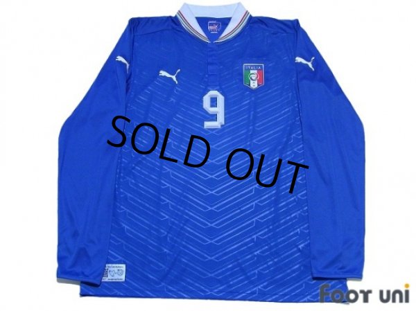 Photo1: Italy Euro 2012 Home Long Sleeve Shirt #9 Balotelli w/tags (1)