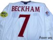 Photo4: England Euro 2000 Home Long Sleeve Shirt #7 Beckham UEFA Euro 2000 Patch Fair Play Patch (4)