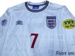 Photo3: England Euro 2000 Home Long Sleeve Shirt #7 Beckham UEFA Euro 2000 Patch Fair Play Patch (3)