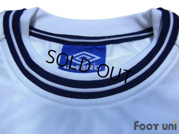 Photo5: England Euro 2000 Home Long Sleeve Shirt #7 Beckham UEFA Euro 2000 Patch Fair Play Patch (5)