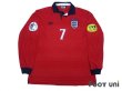 Photo1: England Euro 2000 Away Long Sleeve Shirt #7 Beckham UEFA Euro 2000 Patch Fair Play Patch (1)