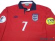 Photo3: England Euro 2000 Away Long Sleeve Shirt #7 Beckham UEFA Euro 2000 Patch Fair Play Patch (3)